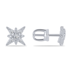 Cercei Pusete din argint  cu pietre Cubic Zirconia Incolor