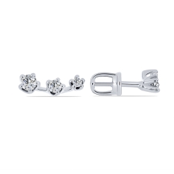Cercei Pusete din argint  cu pietre Cubic Zirconia Incolor