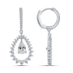 Cercei Creole din argint  cu pietre Cubic Zirconia Incolor