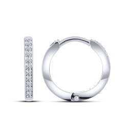 Cercei Creole din argint  cu pietre Cubic Zirconia Incolor