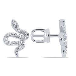 Cercei Pusete din argint  cu pietre Cubic Zirconia Incolor