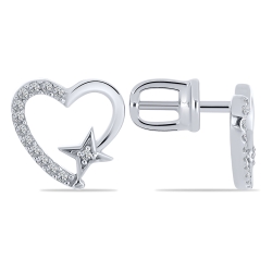 Cercei Pusete din argint  cu Cubic Zirconia Incolor