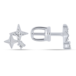 Cercei din argint  cu Cubic Zirconia Incolor