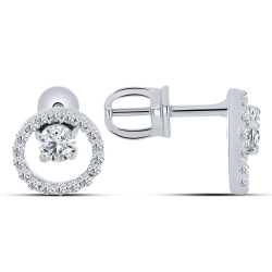 Cercei Pusete din argint  cu pietre Cubic Zirconia Incolor