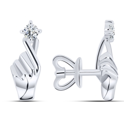 Cercei Pusete din argint  cu pietre Cubic Zirconia Incolor