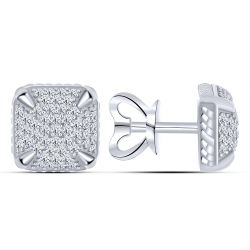 Cercei Pusete din argint  cu pietre Cubic Zirconia Incolor