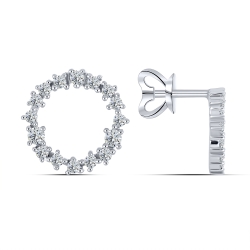 Cercei Pusete din argint  cu pietre Cubic Zirconia Incolor