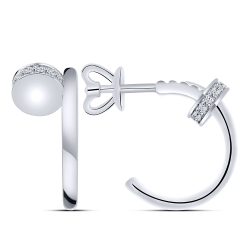 Cercei Pusete din argint  cu pietre Cubic Zirconia Incolor