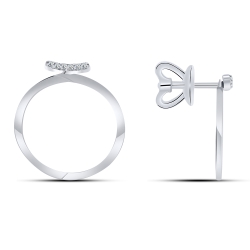 Cercei Pusete din argint  cu pietre Cubic Zirconia Incolor