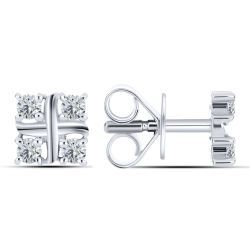 Cercei din argint  cu Cubic Zirconia Incolor