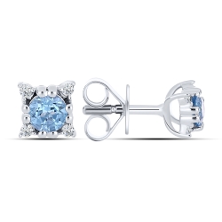 Cercei din argint  cu Cubic Zirconia Incolor, Topaz Swiss