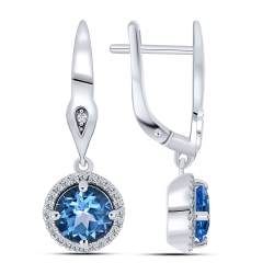 Cercei din argint  cu Cubic Zirconia Incolor, Topaz Swiss