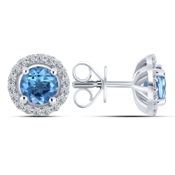 Cercei din argint  cu Cubic Zirconia Incolor, Topaz Swiss