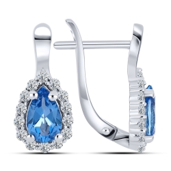 Cercei din argint  cu Cubic Zirconia Incolor, Topaz Swiss