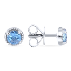 Cercei din argint  cu Topaz Swiss