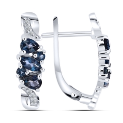 Cercei din argint  cu Cubic Zirconia Incolor, Topaz London