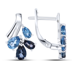 Cercei din argint  cu Topaz London, Topaz Swiss