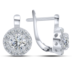 Cercei din argint  cu Cubic Zirconia Incolor