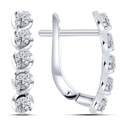 Cercei din argint  cu Cubic Zirconia Incolor