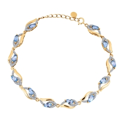 Brățară din aur roz cu pietre Cubic Zirconia Incolor, Topaz Swiss