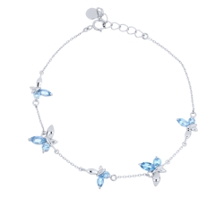 Brățară din aur alb cu pietre Topaz Swiss