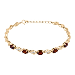 Brățară din aur roz cu pietre Cubic Zirconia Incolor, Granat