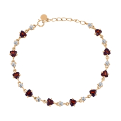 Brățară din aur roz cu pietre Cubic Zirconia Incolor, Granat