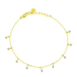Brățară din aur galben cu pietre Cubic Zirconia Incolor