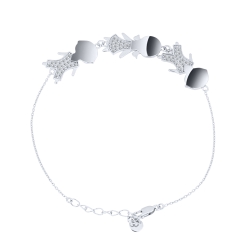 Brățară din aur alb cu pietre Cubic Zirconia Incolor