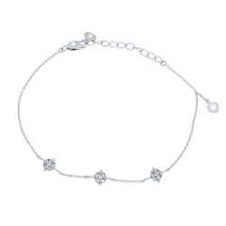 Brățară din aur alb cu pietre Cubic Zirconia Incolor