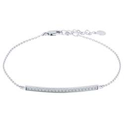 Brățară din aur alb cu pietre Cubic Zirconia Incolor