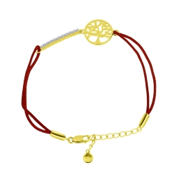 Brățară din aur galben cu pietre Cubic Zirconia Incolor, Textil