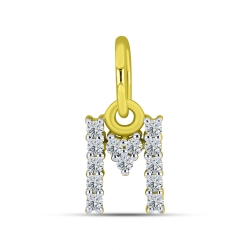 Pandantiv din aur galben cu pietre Cubic Zirconia Incolor