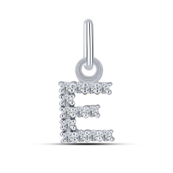 Pandantiv din aur alb cu pietre Cubic Zirconia Incolor