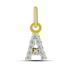 Pandantiv din aur galben cu pietre Cubic Zirconia Incolor