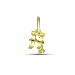 Pandantiv din aur galben cu pietre Cubic Zirconia Incolor