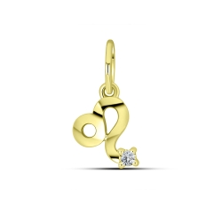 Pandantiv din aur galben cu pietre Cubic Zirconia Incolor