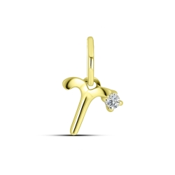 Pandantiv din aur galben cu pietre Cubic Zirconia Incolor
