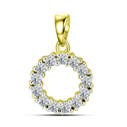 Pandantiv din aur galben cu pietre Cubic Zirconia Incolor