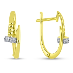 Cercei din aur galben cu pietre Cubic Zirconia Incolor