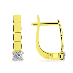 Cercei din aur galben cu pietre Cubic Zirconia Incolor
