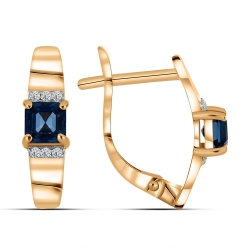 Cercei din aur roz cu pietre Cubic Zirconia Incolor, Topaz London