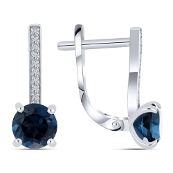 Cercei din aur alb cu pietre Cubic Zirconia Incolor, Topaz London
