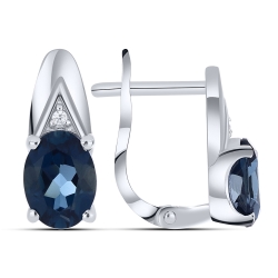 Cercei din aur alb cu pietre Cubic Zirconia Incolor, Topaz London