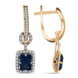 Cercei din aur roz cu pietre Cubic Zirconia Incolor, Topaz London