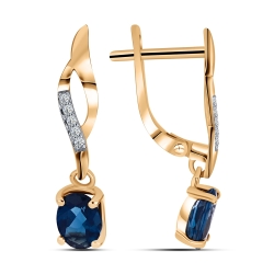 Cercei din aur roz cu pietre Cubic Zirconia Incolor, Topaz London