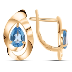 Cercei din aur roz cu pietre Topaz Swiss