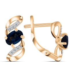 Cercei din aur roz cu pietre Cubic Zirconia Incolor, Topaz London