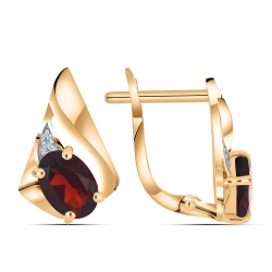 Cercei din aur roz cu pietre Cubic Zirconia Incolor, Granat
