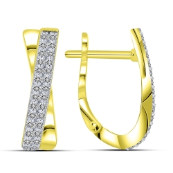 Cercei din aur galben cu pietre Diamant